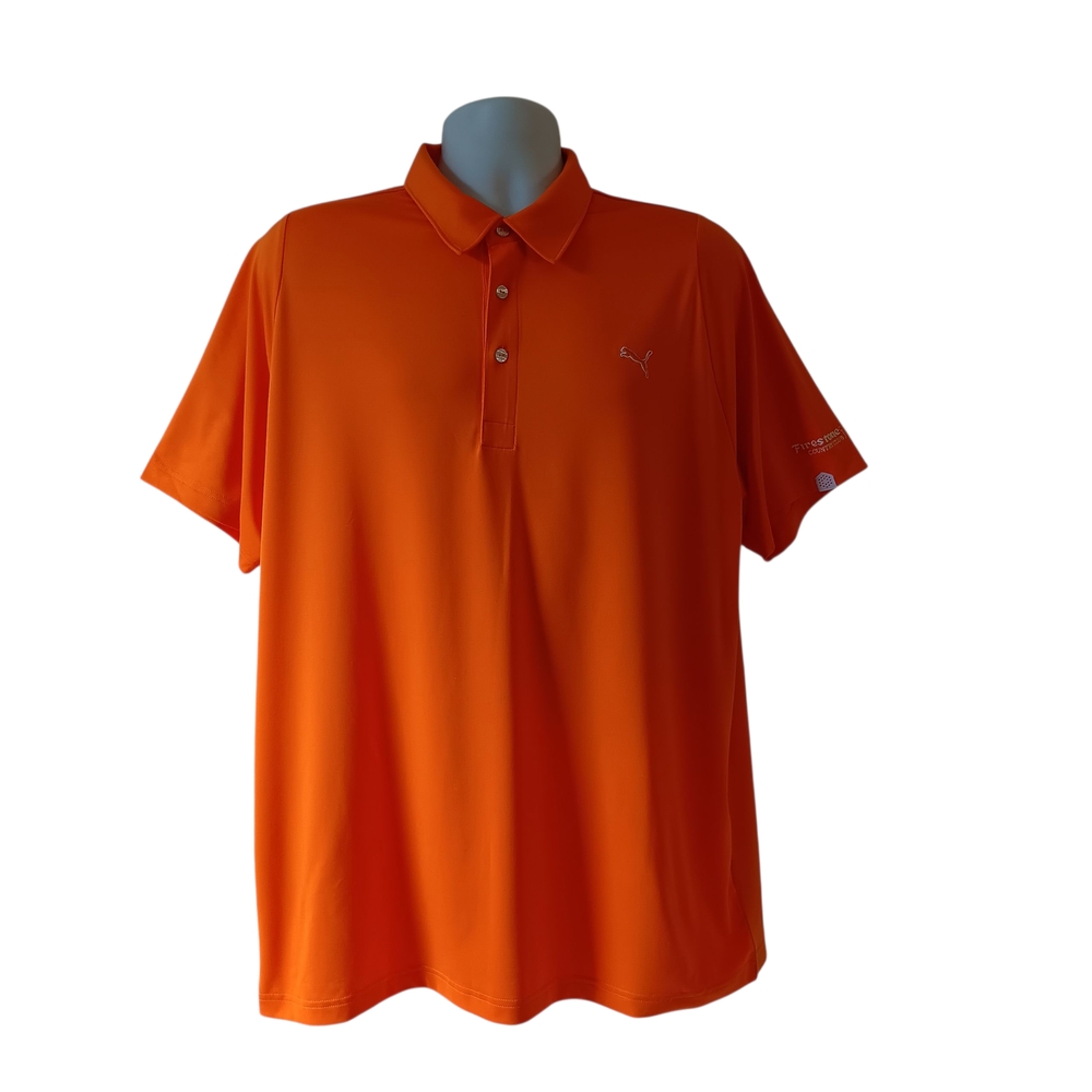 Puma Firestone Country Club men's orange short-sleeve golf polo shirt size XL